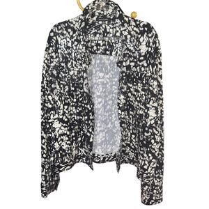 Notations Black Cream Light Sequin Button Up Jacket Collar Long Sleeves Boho XL
